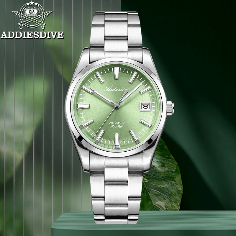 ADDIESDIVE Watches for Men 39mm Luxury NH35 Automatic Watch AD2077 Mechanical Wristwatch New Luminous Waterproof 100m Diving