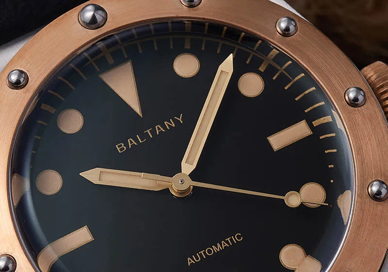 Baltany B4030 Bronze Automatic Watch – NH38 Luminous 20ATM Water Resistant