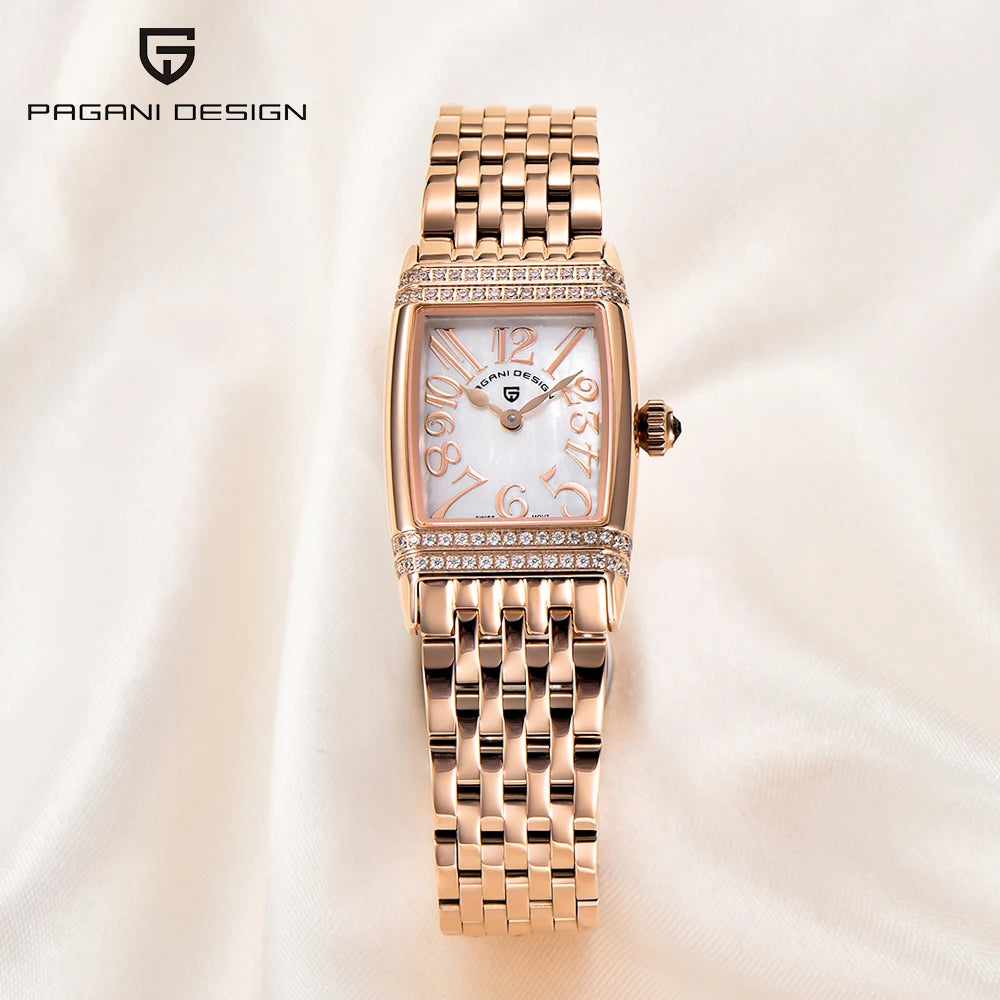 PAGANI DESIGN Women’s Quartz Watch 22mm – Sapphire Crystal, Stainless Steel, 50m Water Resistant