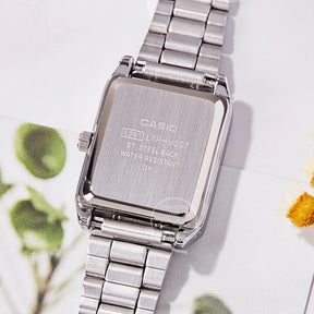 Casio Women’s Quartz Watch – Luxury Tonneau Stainless Steel Waterproof Ladies Wristwatch LTP-V007D