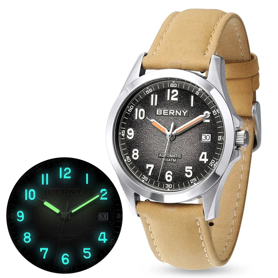 BERNY Men's Automatic Watch – ST2130 Sapphire 10ATM Waterproof Luminous