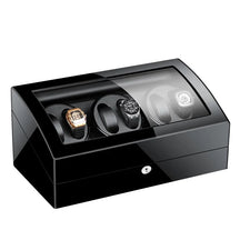 Wooden Watch Storage Box 6 Slots Automatic Winding Battery Mechanical Watches Winder Case Leather