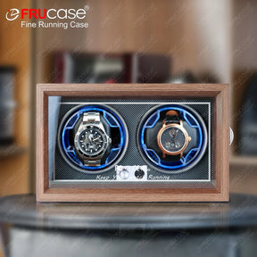 FRUCASE Wooden Watch Winder Box – 4-Slot Automatic Watch Storage Display with LED Light
