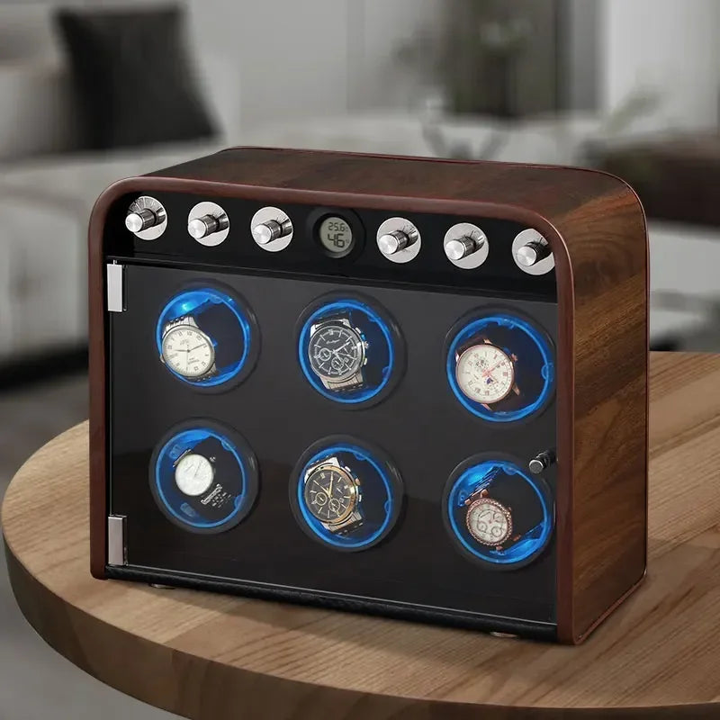 Luxury Wooden Automatic Watch Winder Box – Silent Mechanical Watch Display Organizer & Storage Case