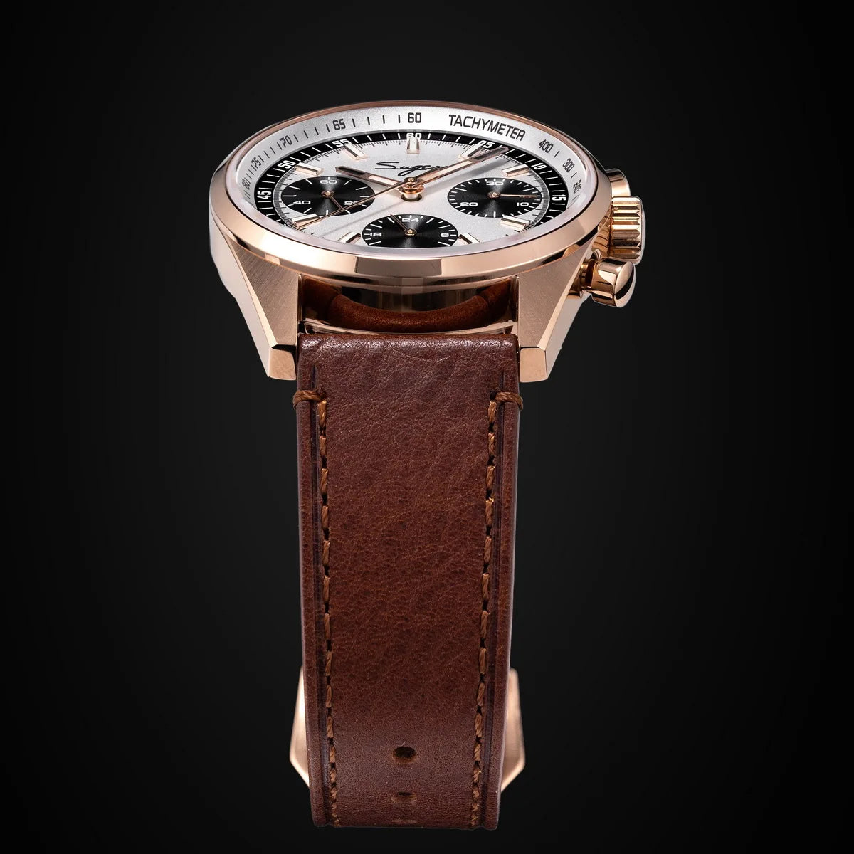 Sugess S465 Men’s Chronograph Watch 38mm – Mechanical, Gooseneck Movement, Sapphire Crystal, Roulette Dial