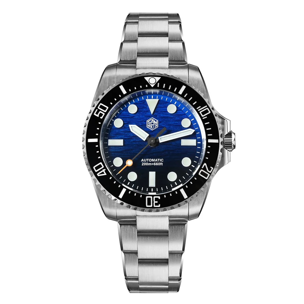 San Martin SN0126 Men’s Dive Watch 38mm – Miyota 90S5 Automatic, Wave Dial, 200m Water Resistant