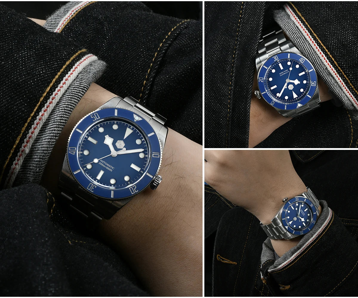 San Martin SN0138 37mm Vintage Diver Watch – ST2130 Automatic Men’s Watch with Sapphire Crystal & 200M Water Resistance