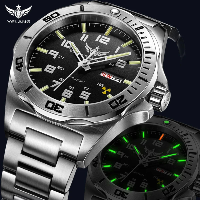 Yelang V1019 44MM Men's Watch NH36 100M Deep Diving Mechanical Automatic Watch