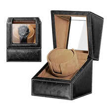Embers Dual Watch Winder Box – Wooden Automatic Mechanical Watch Storage Case with 2 Ports Display & Safe Winding