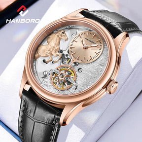 HANBORO Leading Series Men’s Automatic Mechanical Watch – Hollow Flywheel Luxury Fashion Watch 5002