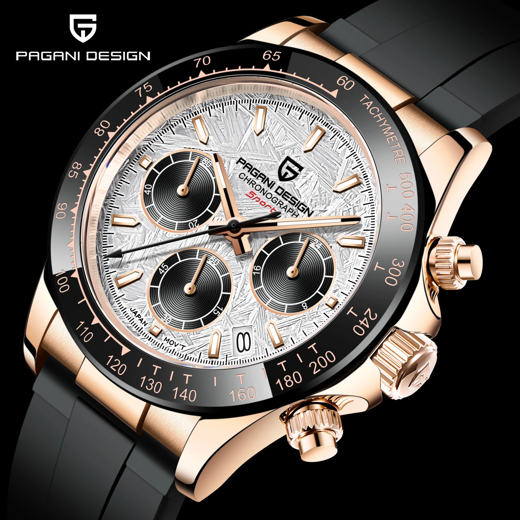 2026 Pagani Design PD-1664 Luxury Chronograph Watch - Japanese VK63 Quartz, Luminous Sapphire Edition