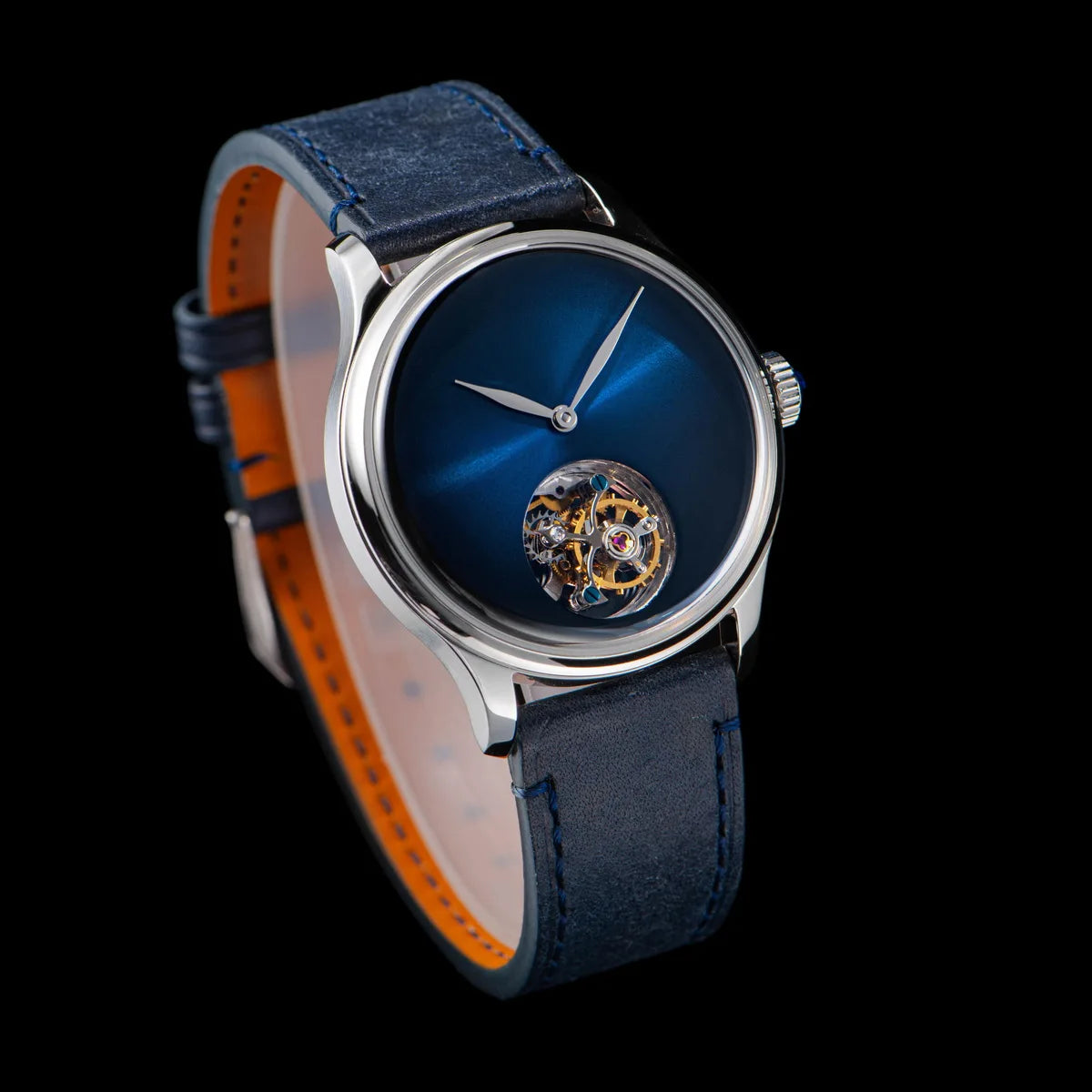 Sugess 38mm Tourbillon Men’s Watch – Minimalist Mechanical Handwind with Dome Sapphire Crystal