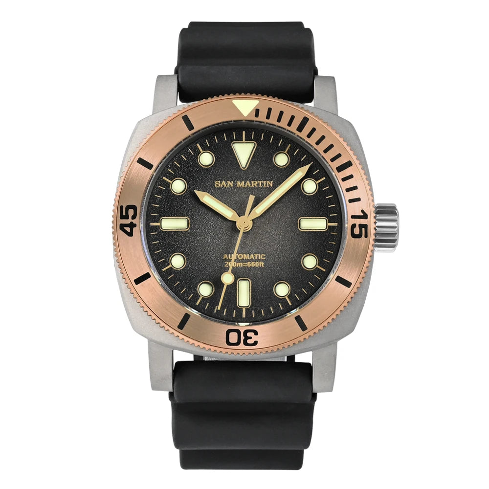 San Martin 42mm Titanium Diver Watch – NH35 Automatic 200M Waterproof Sapphire Bronze Bezel