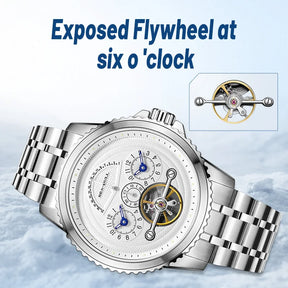 Seagull Flywheel Men’s Mechanical Watch – 44mm, Sapphire, Dual Time