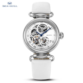 Seagull 6002L Women's Automatic Skeleton Watch – Leather Strap Waterproof