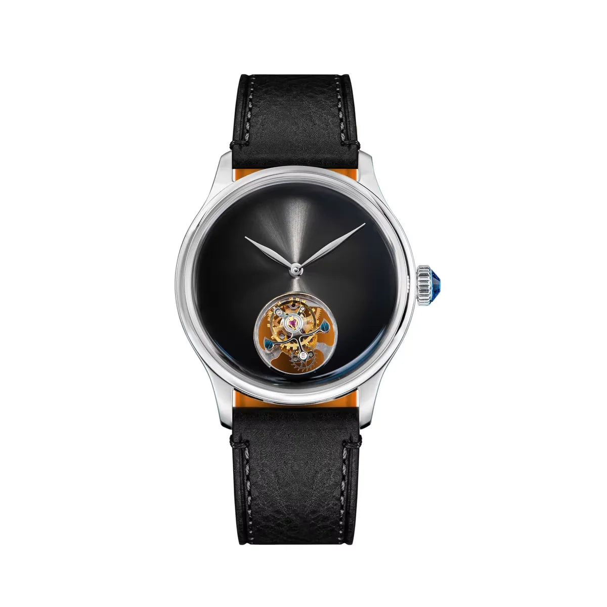 Sugess 38mm Tourbillon Men’s Watch – Minimalist Mechanical Handwind with Dome Sapphire Crystal