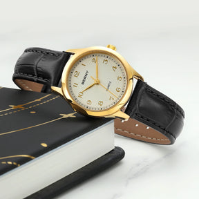 BERNY Women’s Gold Quartz Watch – Luxury Fashion Wristwatch with Elegant Gradient Dial