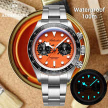 Addiesdive AD2520 Chronograph Watch – VK64 Quartz, 100M Waterproof