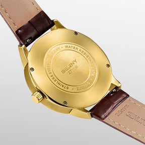 BERNY Men's Luxury Quartz Watch – Elegant Stainless Steel Dress & Business Wristwatch with Date Calendar