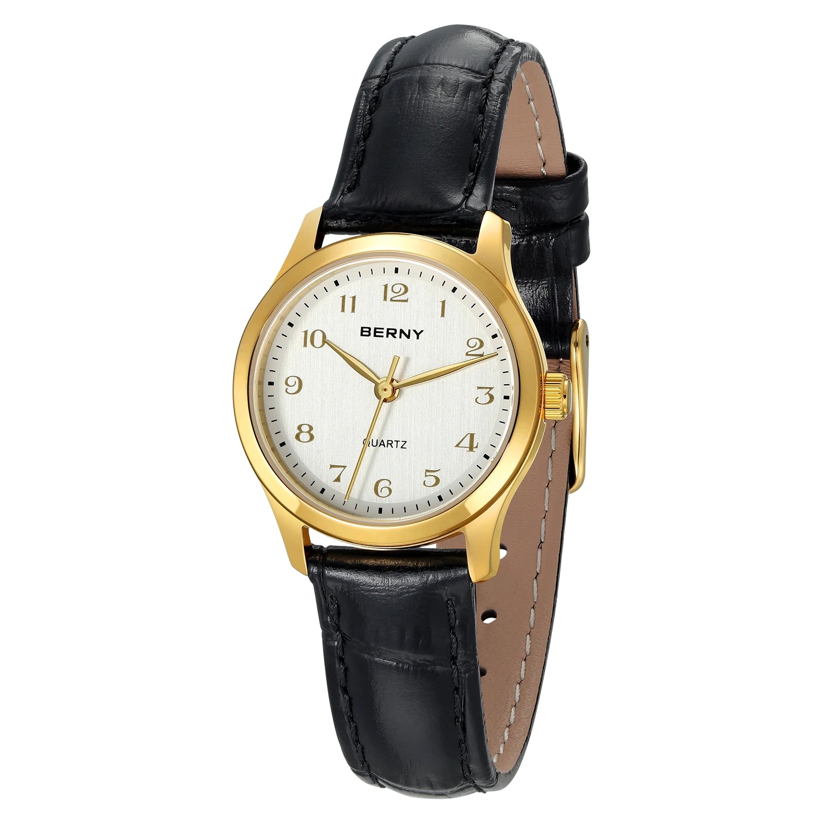 BERNY Women’s Gold Quartz Watch – Luxury Fashion Wristwatch with Elegant Gradient Dial