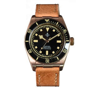 Hruodland Men’s Bronze Automatic Diver Watch 39mm – Sapphire Crystal, 20Bar Water Resistance, C3 Luminous, PT5000/SW200