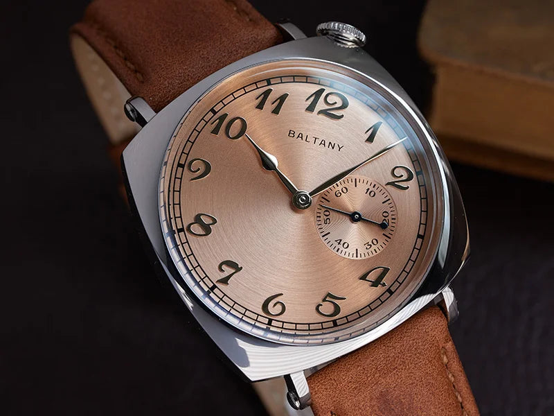 Baltany S4046 Men’s Automatic Watch 38mm – Cushion Case, Sapphire Crystal, Stainless Steel, Water Resistant