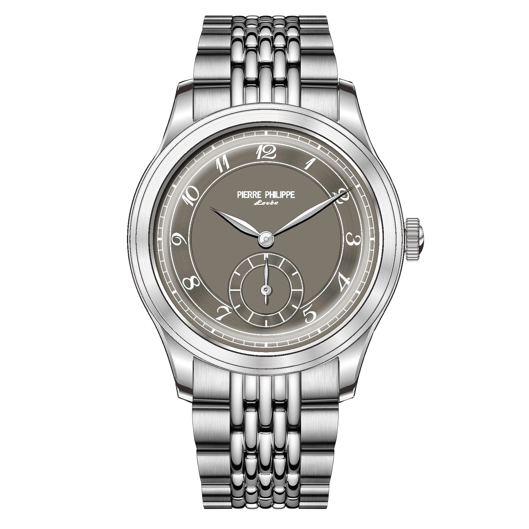 Pierre Philippe Field Watch – Black Enamel Dial Retro Arrow Pilot Watch, ST17 Mechanical Manual Wind