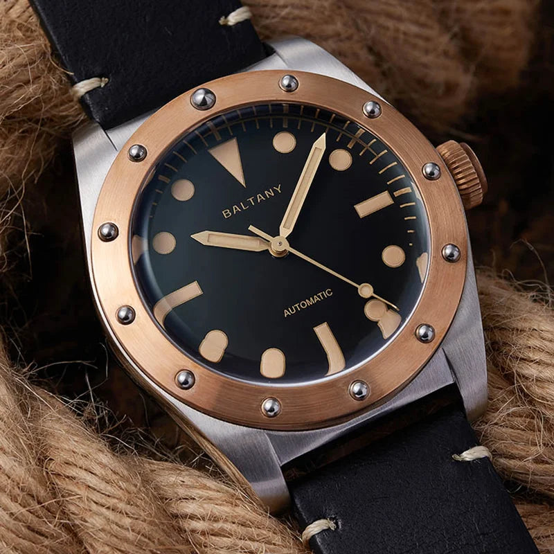 Baltany B4030 Bronze Automatic Watch – NH38 Luminous 20ATM Water Resistant