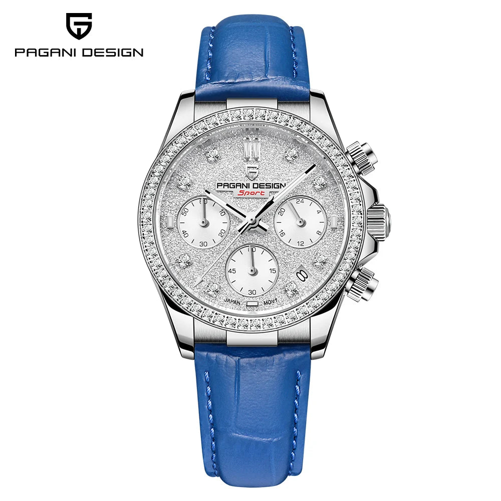 PAGANI DESIGN Women’s Multifunction Quartz Watch – Luxury Sapphire Glass Wristwatch with Japan TMI VD55 Movement