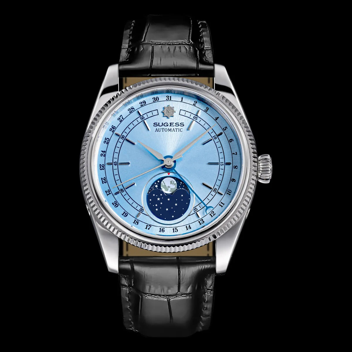 Sugess Men’s Automatic Watch 40mm – ST2108 Movement, Moonphase, Sapphire Crystal