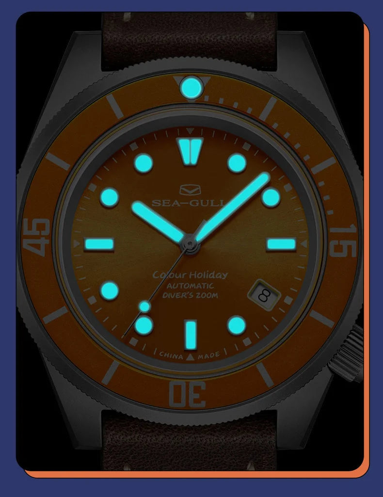 Seagull Men’s Automatic Mechanical Dive Watch – Titanium, Sapphire Glass