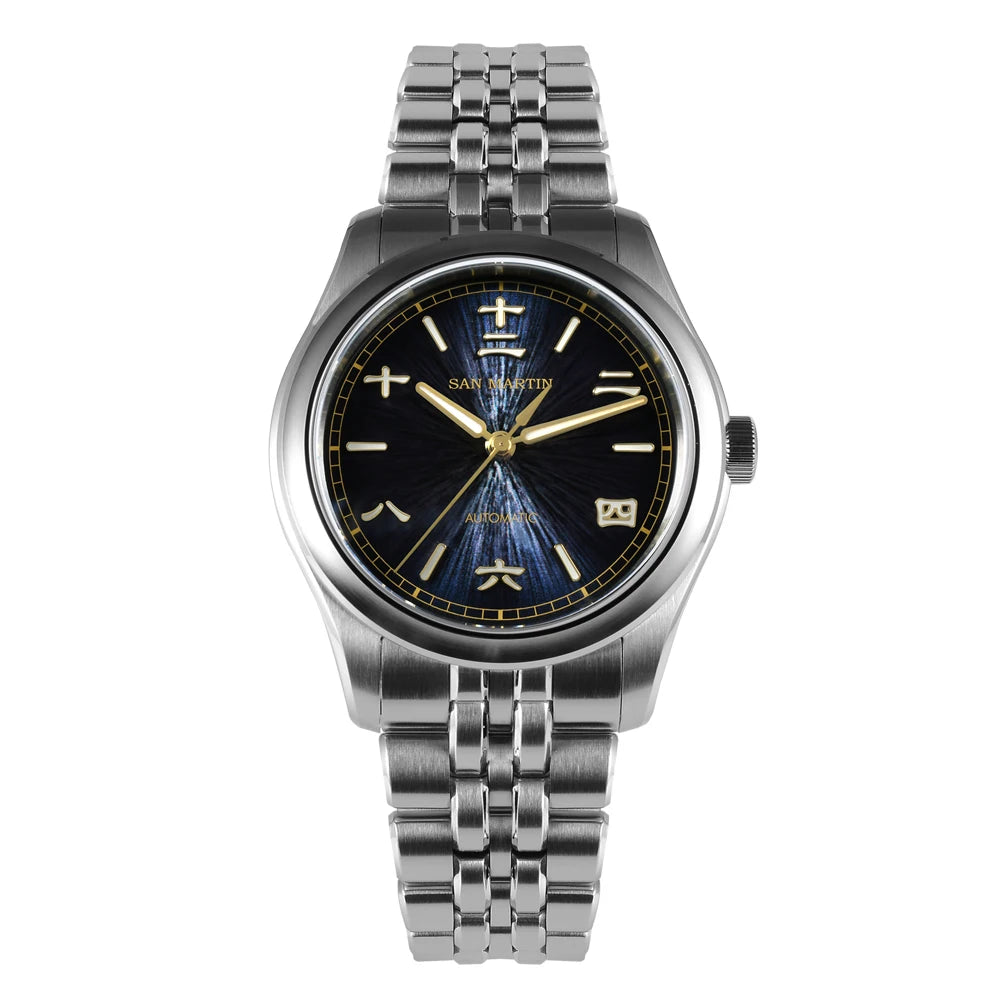 San Martin SN0144 Men’s Automatic Dress Watch 39mm – Miyota 90S5, Sunburst Dial