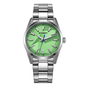 BERNY Women's Quartz Watch 39mm – Sapphire AR Coated 100M Waterproof Stainless Steel