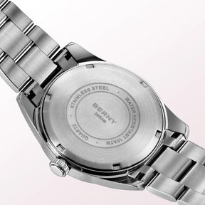 BERNY Women's Quartz Watch 39mm – Sapphire AR Coated 100M Waterproof Stainless Steel