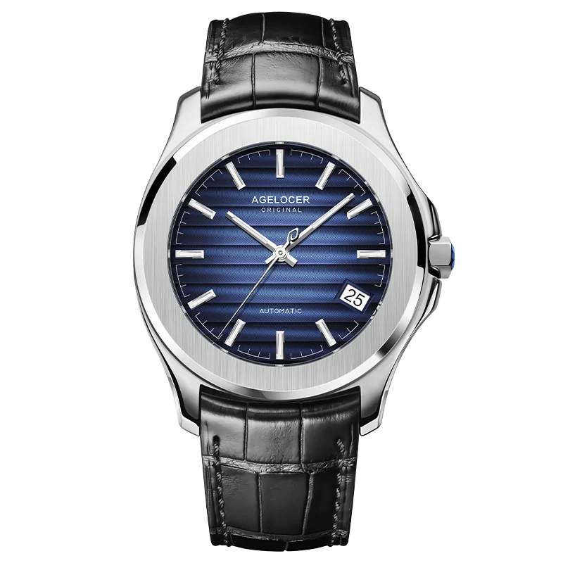 Agelocer Baikal Men’s Luxury Automatic Watch - Gold Business Edition with Big Calendar