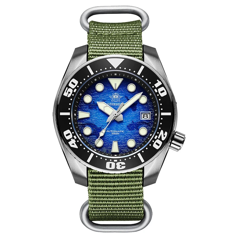 ADDIESDIVE AD2102 Automatic Dive Watch – 200m Water Resistant, BGW9 Super Luminous Men's Watch