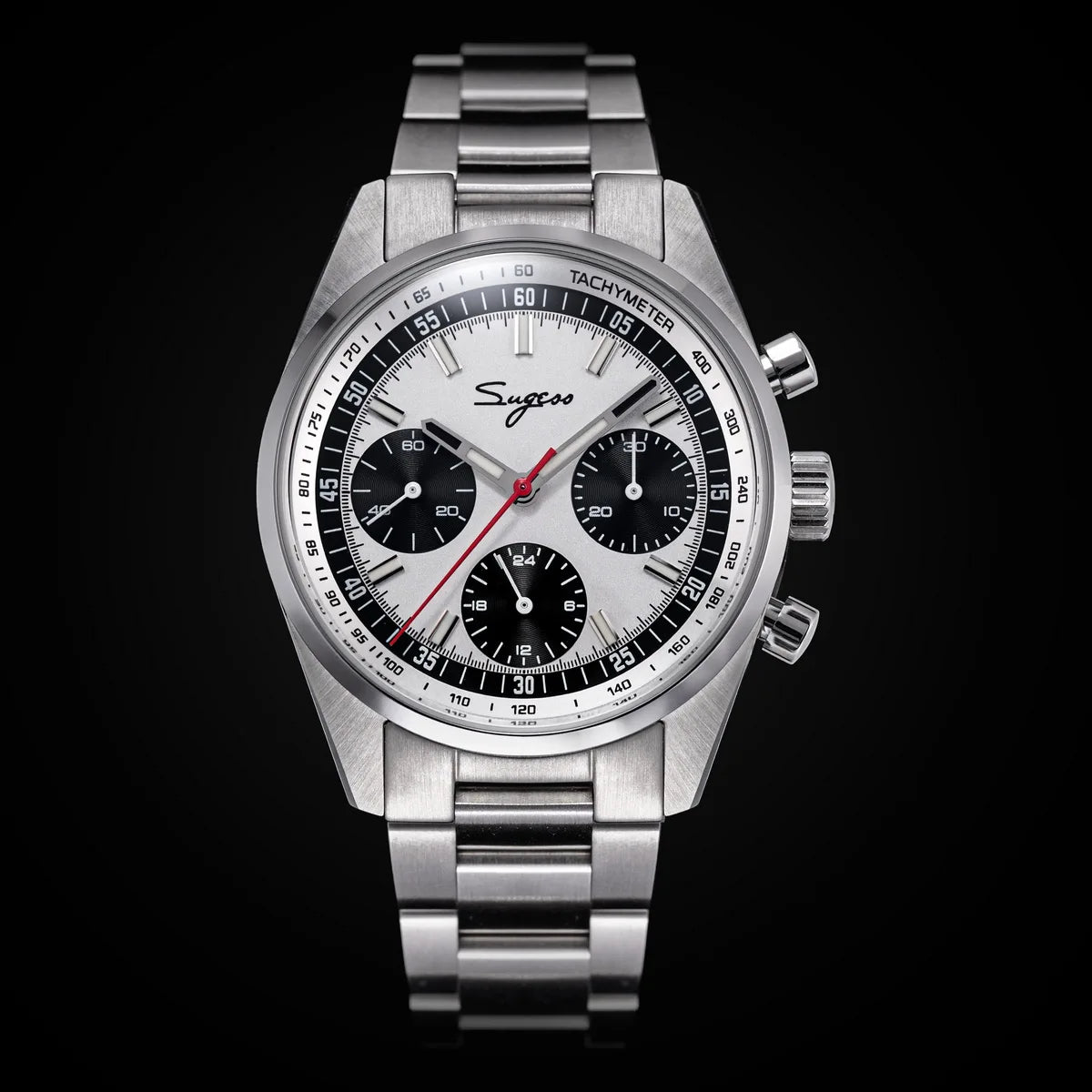 Sugess S465 Men’s Chronograph Watch 38mm – Mechanical, Gooseneck Movement, Sapphire Crystal, Roulette Dial