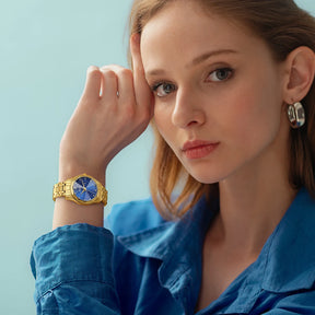 BERNY Women's Quartz Watch – Gold Stainless Steel Waterproof Fashion Watch