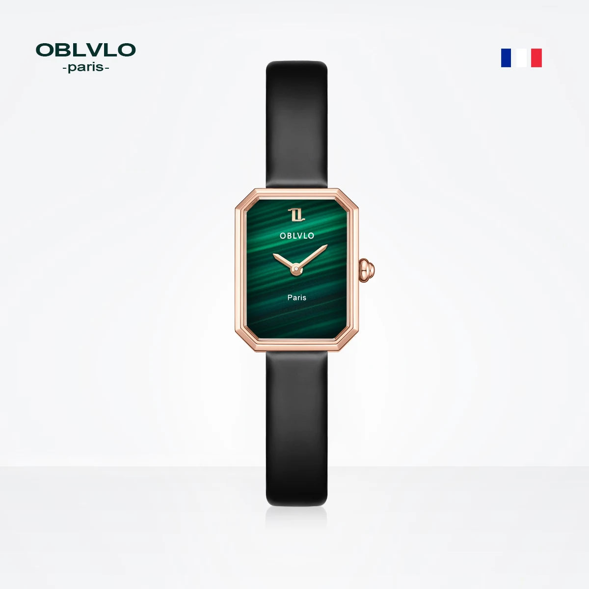 OBLVLO Women’s Quartz Watch – Luxury Malachite Dial