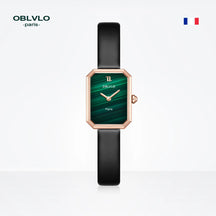 OBLVLO Women’s Quartz Watch – Luxury Malachite Dial