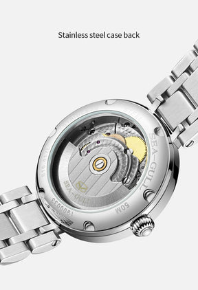 Seagull 417L Women’s Dress Watch – White Dial, Diamond Accent, Elegant Luxury Wristwatch