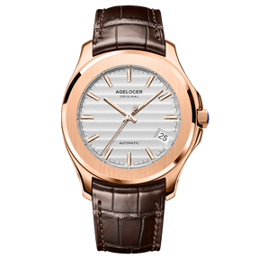Agelocer Baikal Men’s Luxury Automatic Watch - Gold Business Edition with Big Calendar