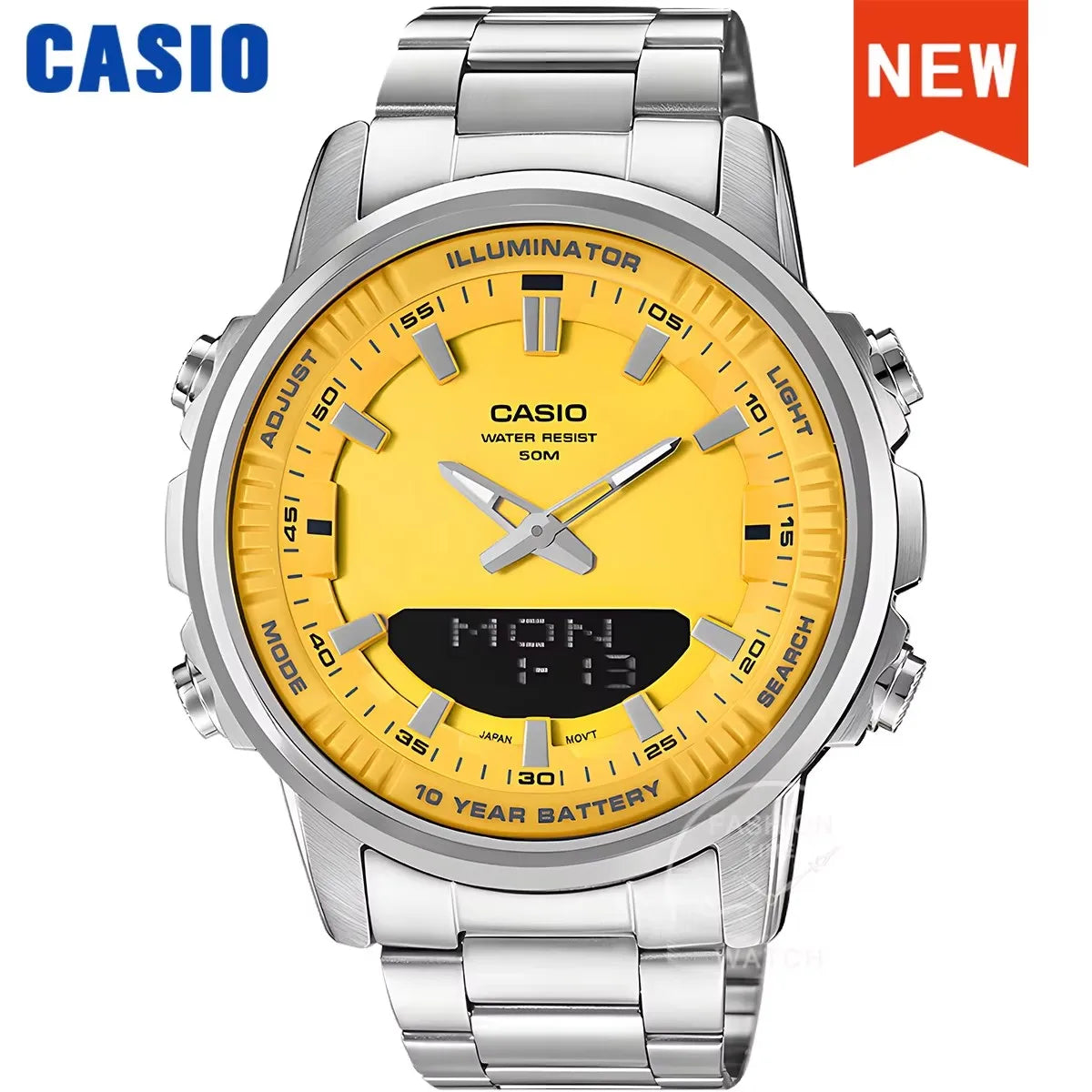 Casio Men's Analog-Digital Watch – Dual Display LED, Waterproof Military Style (2025 Model)