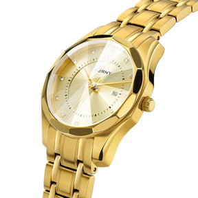 BERNY Women's Quartz Watch – Gold Stainless Steel Waterproof Fashion Watch