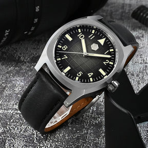 San Martin SN0026 38mm Automatic Men’s Sport Watch – Luxury Mechanical Wristwatch with Grid Texture Dial & 10Bar Water Resistance