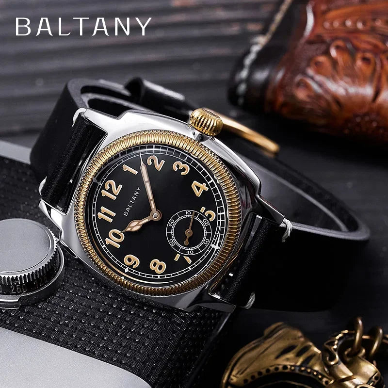 Baltany 1926 S4036F Unisex Automatic Watch – Gold Case, Mother of Pearl Dial, Sapphire Crystal, 100m Water Resistant