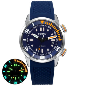 BERNY Automatic Dive Watch – 20ATM Waterproof Mechanical Watch with Sapphire Crystal & Super Luminous Dial