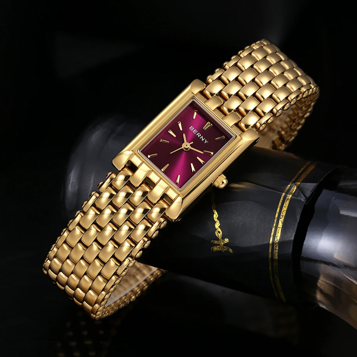 BERNY Women's Gold Watch Stainless Steel Quartz