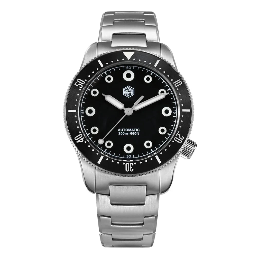 San Martin SN0142 Automatic Dive Watch – 39.5mm Sapphire Crystal 200M Waterproof Men's Mechanical Watch