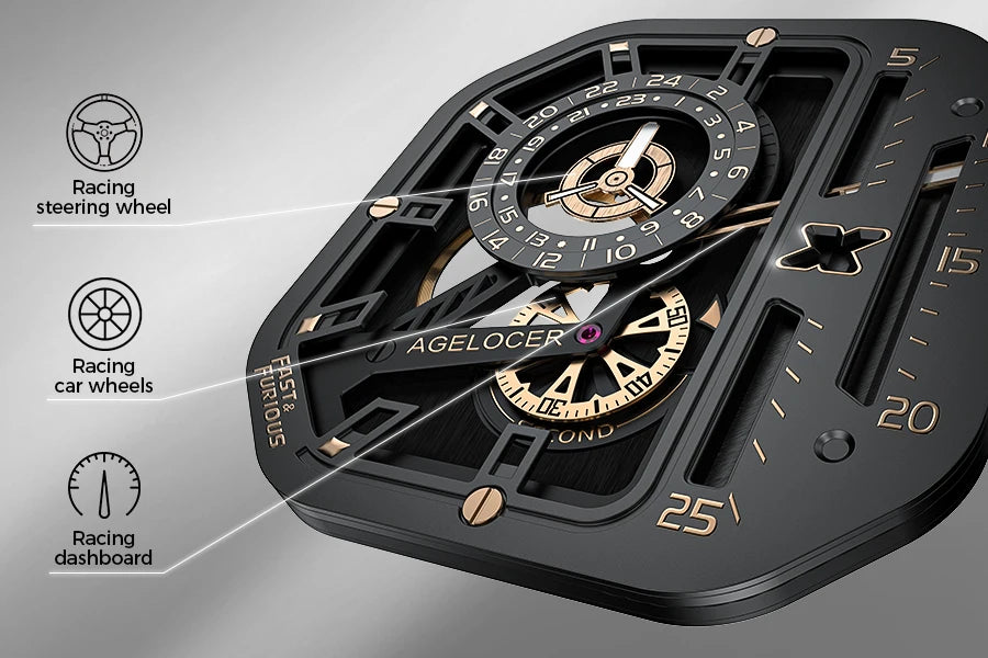 AGELOCER Fast & Furious Racing Watch – Men’s Automatic Mechanical